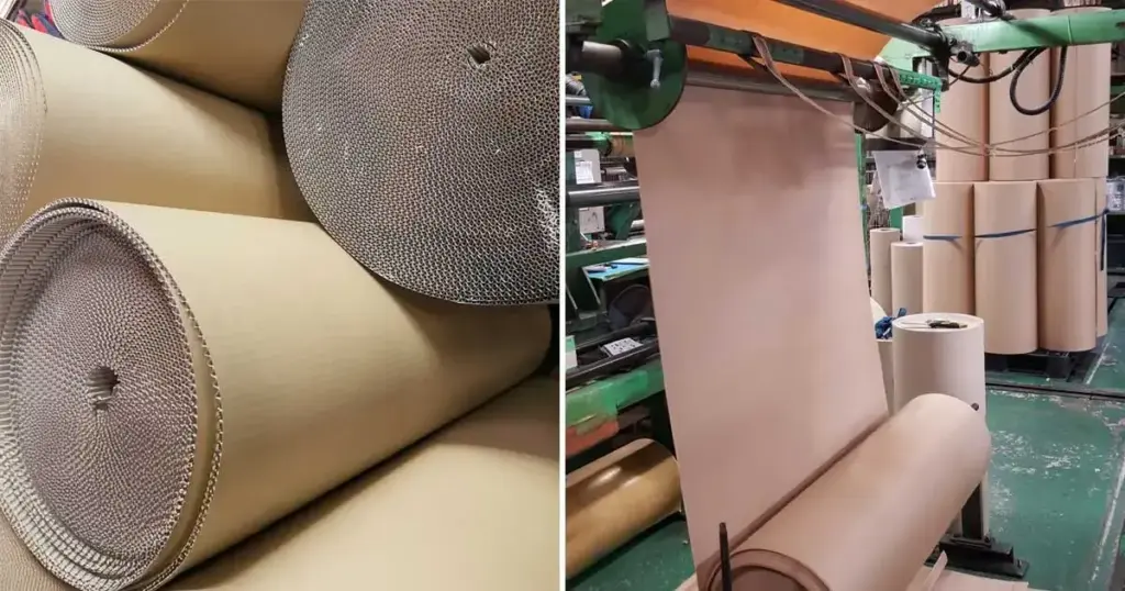 世間一般よく使われる茶色の片面段ボール